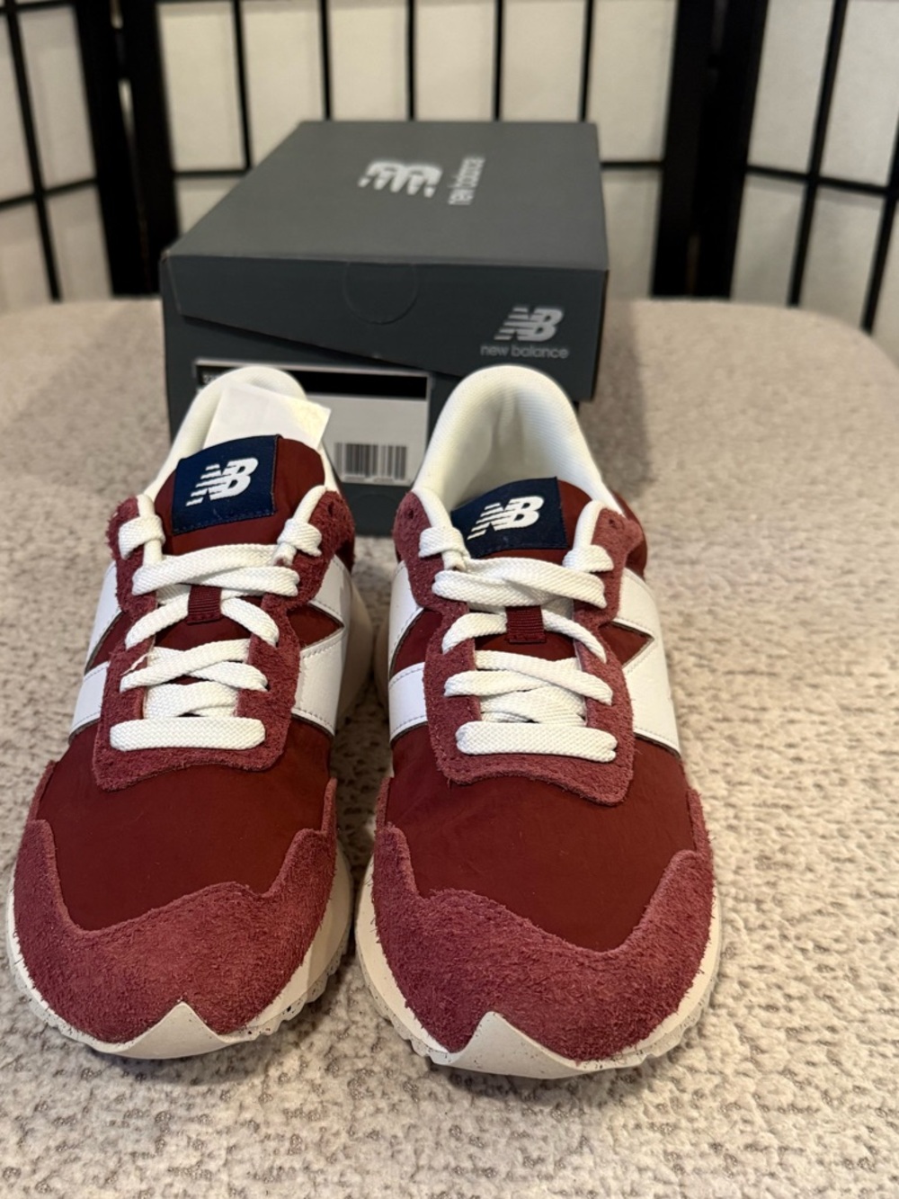 New Balance Retro Runner Sneakers - Maroon/White